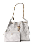Caviar Quilted Medium CHNL 25 Handbag Light Gray