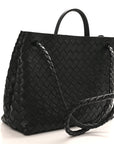 Nappa Intrecciato Medium Andiamo Shoulder Bag Black