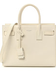 Grained Calfskin Baby Sac De Jour White