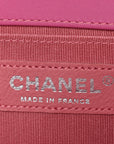 Patent Tweed Medium Boy Flap Fuchsia
