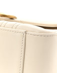 Calfskin Matelasse Mini GG Marmont Top Handle Shoulder Bag White