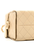 Caviar Quilted Small CHNL 25 Handbag Light Beige