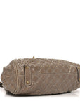 Snakeskin Embossed Calfskin Quilted Studded Beige