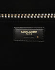 Linen Calfskin Rive Gauche Tote Black