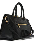 Vitello Daino Shopping Satchel Black