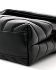 Calfskin Y Quilted Monogram Toy Loulou Crossbody Bag Black