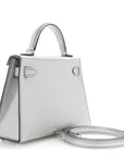 Metallic Chevre Chamkilight Mini Kelly Sellier 20 Argent