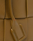 Grained Calfskin Maxi Intrecciato Small Arco Moutarde