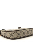 GG Supreme Monogram Textured Dollar Calfskin Mini Ophidia Chain Bag Beige Ebony