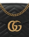 Calfskin Matelasse GG Marmont Chain Wallet Black
