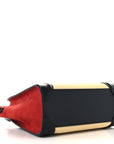 Drummed Calfskin Nubuck Nano Tri-Color Luggage Ruby