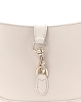 Ancora Calfskin Web Small Jackie Shoulder Bag Light Grey