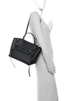 Grained Calfskin Mini Belt Bag Black