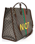 GG Supreme Monogram Fake/Not Large Retro Interlocking G Tote Bag Beige Brown Sugar