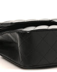 Lambskin Quilted Medium Double Flap Black