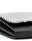 Saffiano Bi-Color Wallet On Chain Black Fuoco