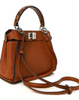Cuoio Romano Snakeskin Selleria Mini Peekaboo Iconic Satchel Cappuccino