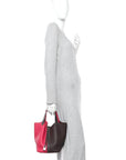 Taurillon Clemence Casaque Picotin Lock 18 PM Rouge Sellier Framboise
