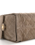 Suede Quilted Medium CHNL 25 Handbag Grey