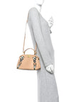 Nappa Flowerland Mini Peekaboo Iconic Satchel Miele Scuro