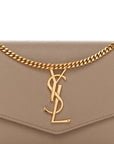 Grain De Poudre Monogram Uptown Chain Wallet Dark Beige
