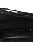 Tweed Quilted Mini Rectangular Flap Black
