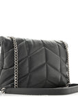 Lambskin Quilted Toy Loulou Puffer Monogram Chain Satchel Fog