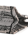 Canvas Embroidered Medium Plan De Paris Book Tote Grey Black