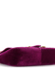 Velvet Matelasse Embroidered Mini GG Marmont Shoulder Bag Bordeaux