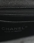 Iridescent Caviar Quilted Mini Rectangular Flap Black