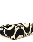 Fabric Printed Large CHNL 19 Flap Black Ecru