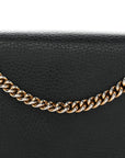 Calfskin Mini GG Marmont Chain Wallet Black