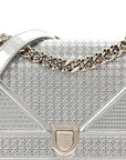 Metallic Patent Micro-Cannage Small D1ORama Flap Bag Silver