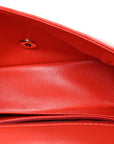 Lambskin Chevron Quilted Mini Rectangular Flap Red