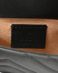 Calfskin Matelasse Super Mini GG Marmont Shoulder Bag Black