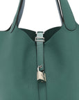 Taurillon Clemence Swift Eclat Picotin Lock 22 MM Vert Verone Bleu De Prusse