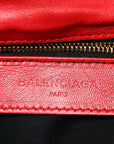 Chevre Gold Metallic Edge Hardware Envelope Clutch Rouge Grenade