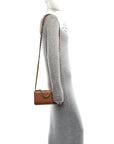 Lambskin Quilted CHNL 19 Wallet On Chain WOC Brown