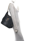 Washed Denim Quilted Medium CHNL 25 Handbag Black