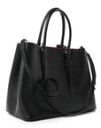 Saffiano Cuir Large Double Bag Black Fuoco