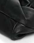 Lambskin Rose Clutch Black