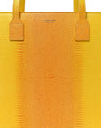 Calfskin Lizard Embossed Medium London Tote Marigold