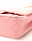 Caviar Quilted Medium Double Flap Light Pink