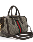 GG Supreme Monogram Web Medium Ophidia Boston Brown