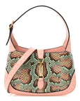 Snakeskin Ostrich Calfskin Small Jackie 1961 Hobo Pink Multicolor