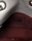Glazed Calfskin Quilted Small Coco Boy Flap Grey