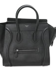 Drummed Calfskin Mini Luggage Black