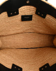 Raffia Calfskin Rive Gauche Tote Naturale Black