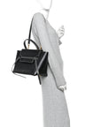 Smooth Calfskin Double Stitching Mini Belt Bag Black