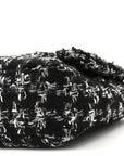Tweed Quilted Large CHNL 19 Flap Black Silver Ecru
